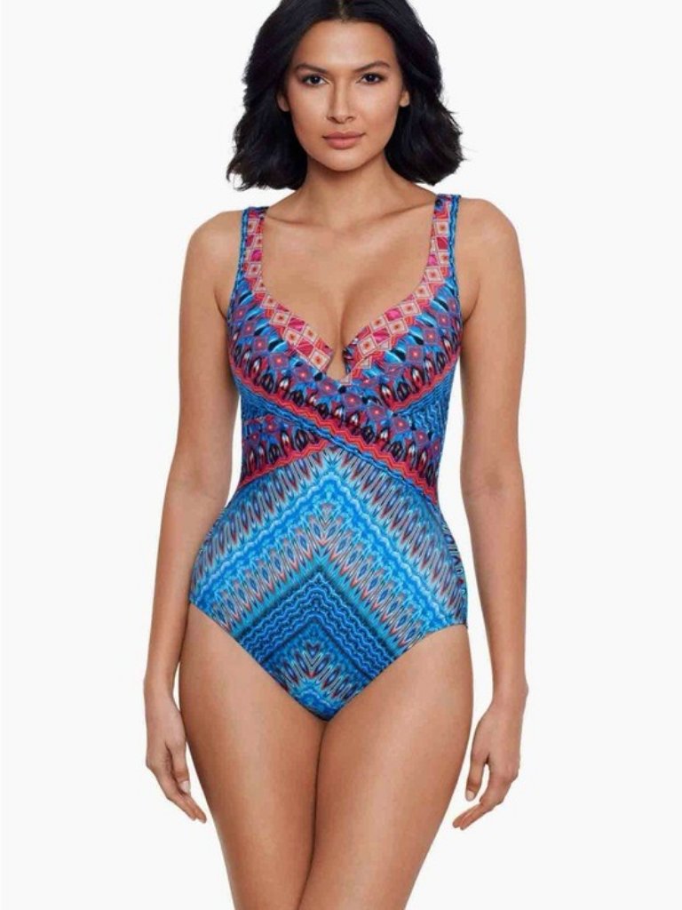 New W/Tag Miraclesuit Casablanca Criss Cross Escape Bathing Suit Size 8
